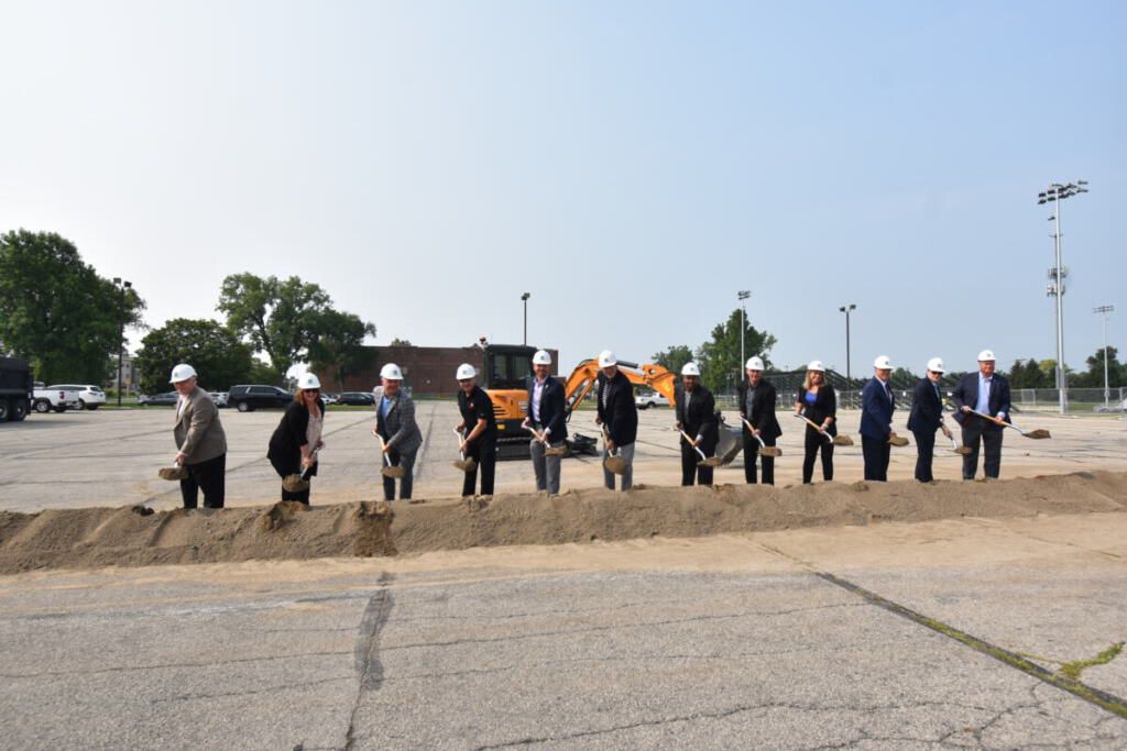YMCA team breaking ground.