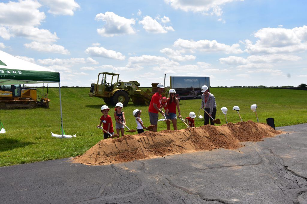 Kids break ground